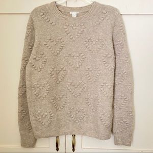 H&M Beige Heart Pattern Sweater